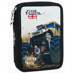 Double Full Pencil Case Monster Truck Back Me Up No Fear