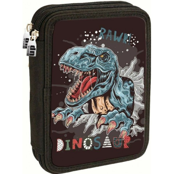 Double Full Pencil Case Dinosaur Back Me Up