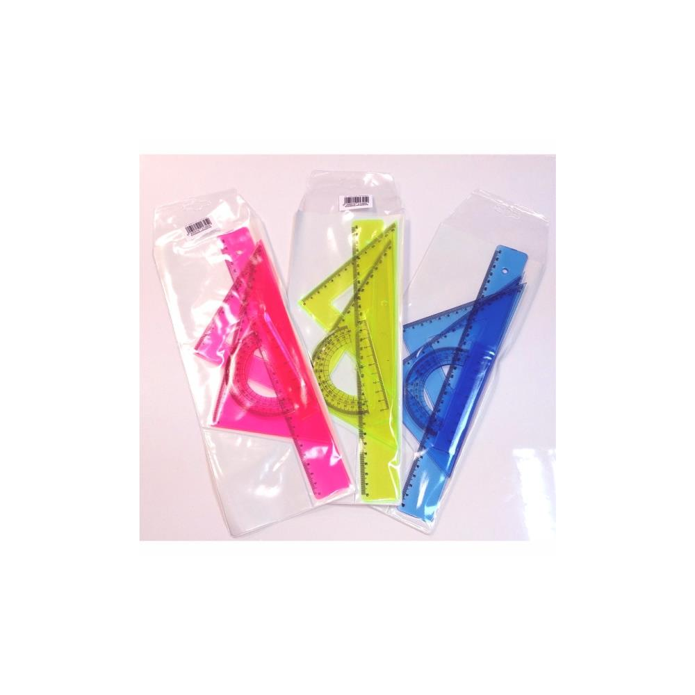 Geometry Set 30cm Transparent Colors