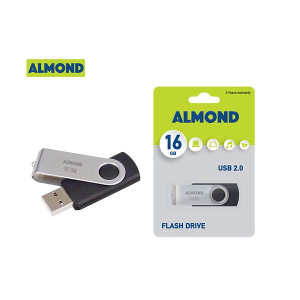 USB Almond Flash Drive 16GB Twister μαύρο