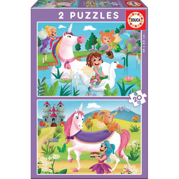 Puzzle 2X20 pcs. Unicorns and Fairies