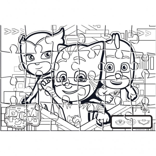 Coloring puzzle 24 pcs. PJ Masks 2 sides