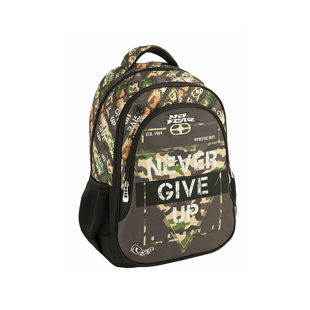 No Fear Back me Up Never Give Up Backpack