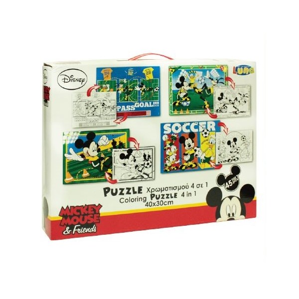 Coloring Puzzle 45 pcs. 2 Sides 4 In 1 Mickey Mouse