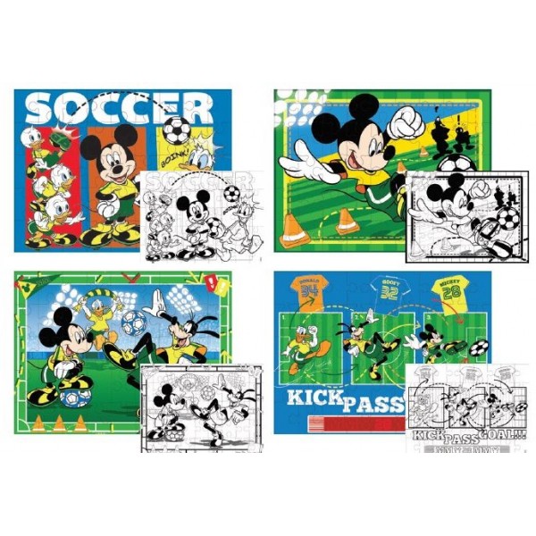 Coloring Puzzle 45 pcs. 2 Sides 4 In 1 Mickey Mouse