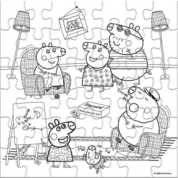 Coloring Puzzle 42 pcs. Peppa Pig 2 sides