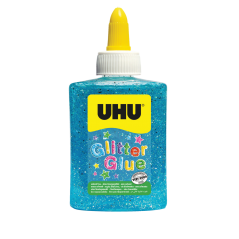 Blue UHU glue with Glitter particles