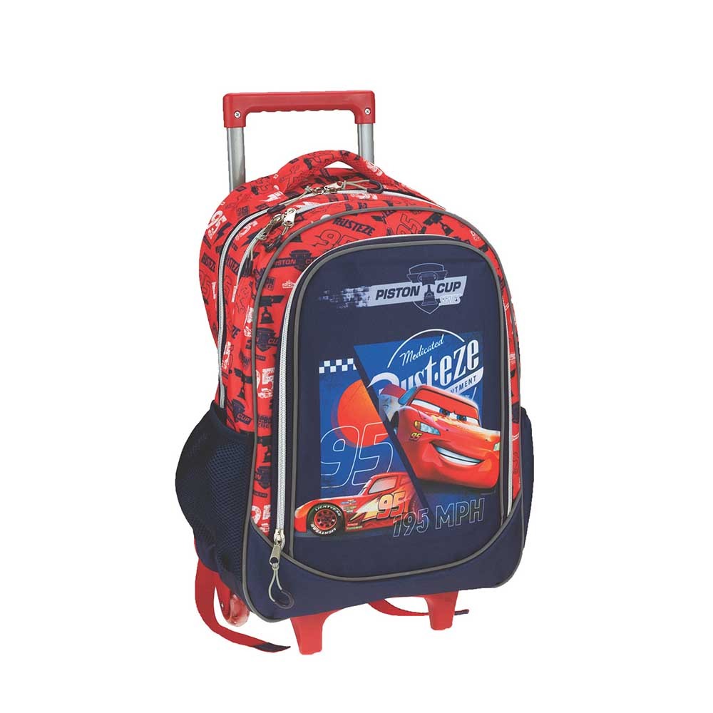 GIM Cars Double Vision Primary School Trolley Bag