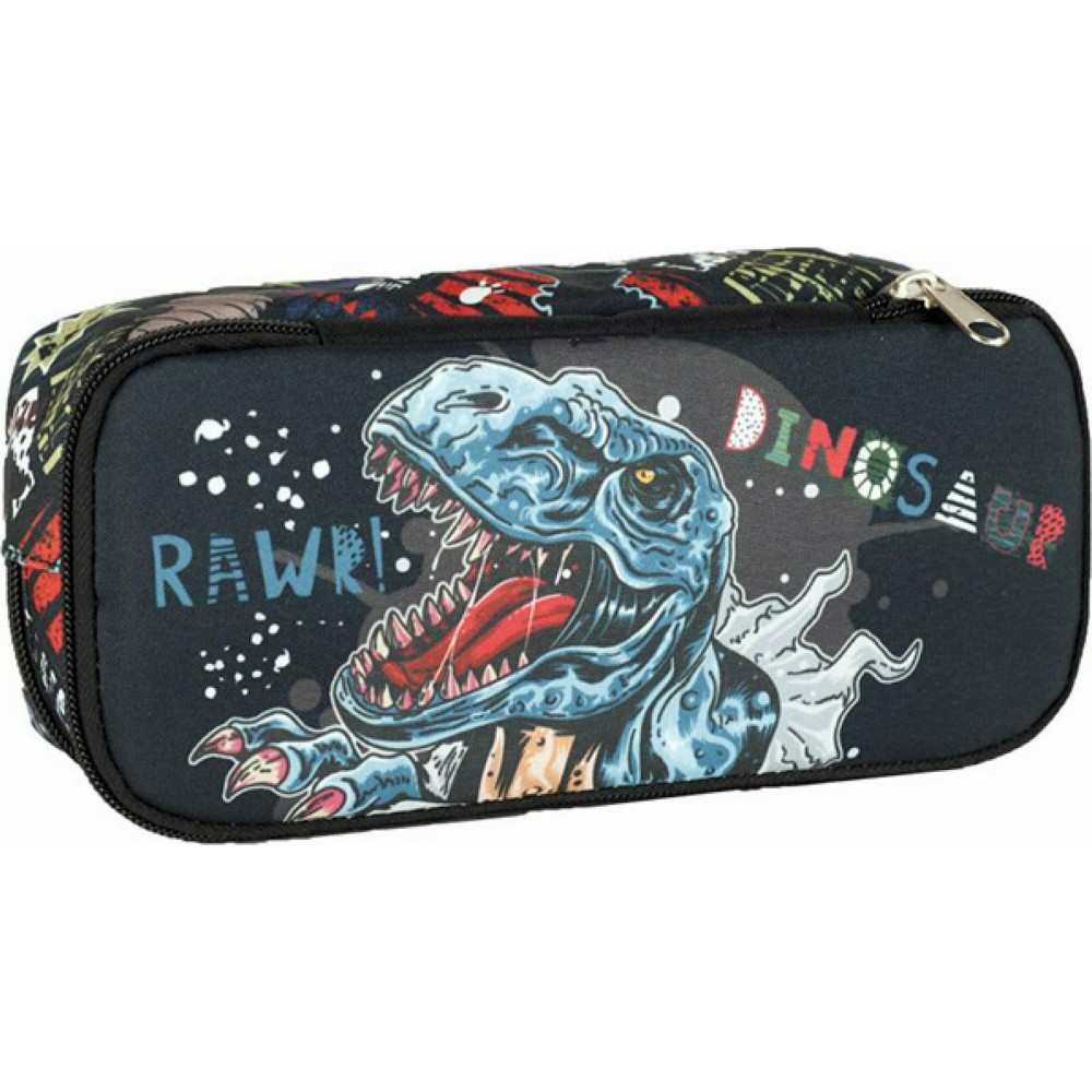 Pencil Case Oval Dinosaur Back Me Up