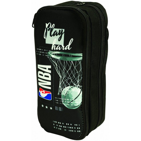 Pencil Case Oval Play Hard NBA Back Me Up