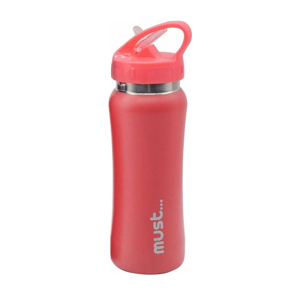 Strawberry Aluminum Water Canteen with a straw Must (500ml)