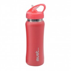 Strawberry Aluminum Water Canteen with a straw Must (500ml)