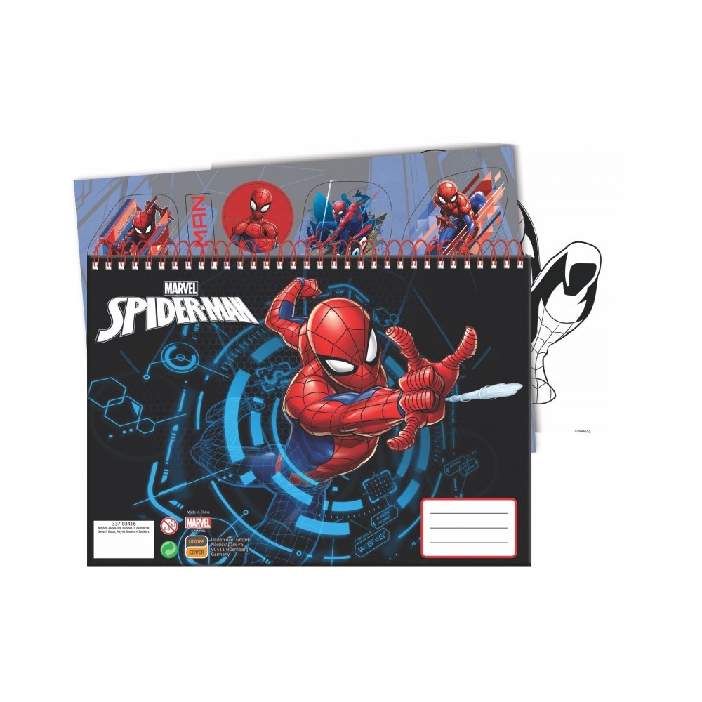 Drawing pad A4 40 Sheets with Spiderman GIM stickers