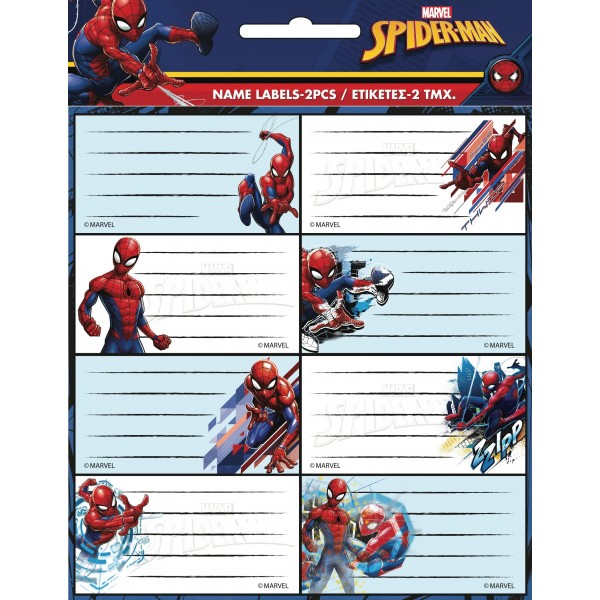 Spiderman notebook labels 16pcs Gim