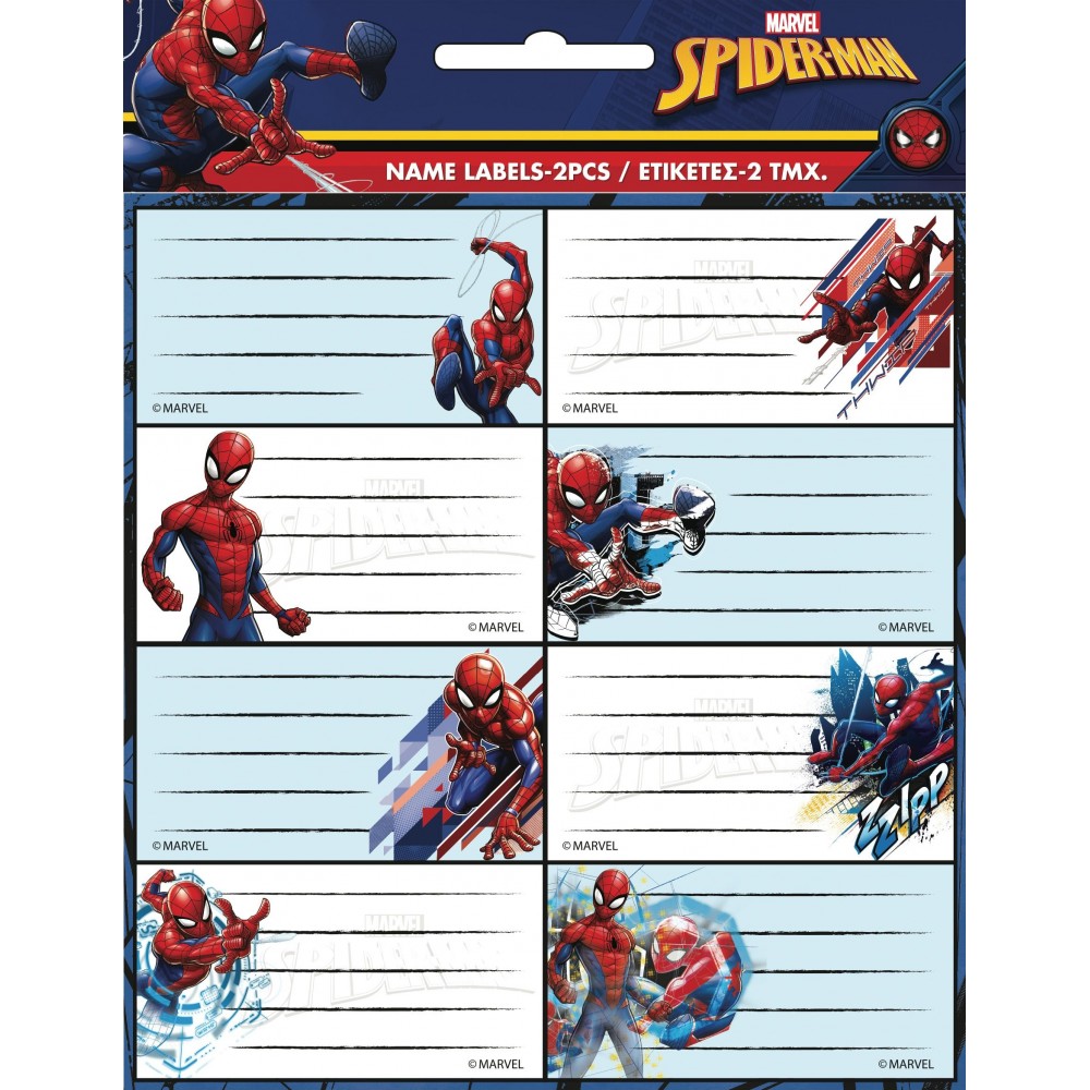 Spiderman notebook labels 16pcs Gim