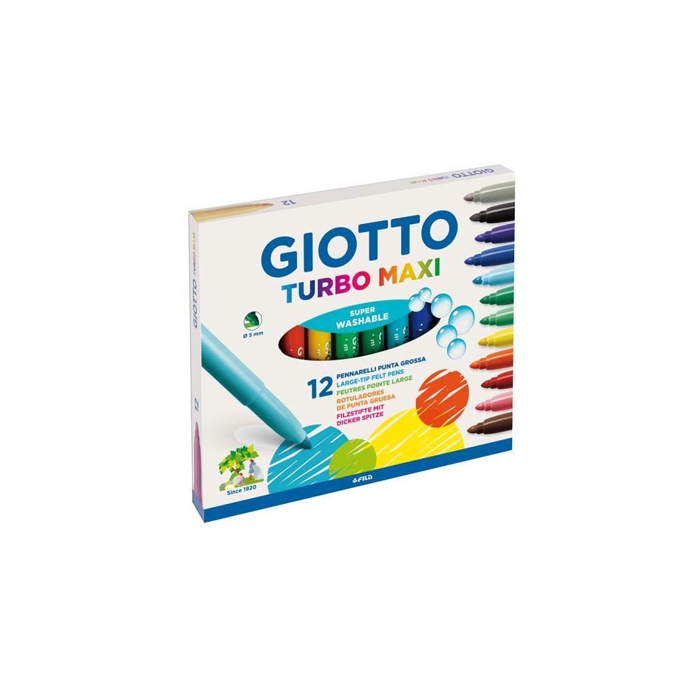 Markers Thick 12 pcs. Turbo Maxi Giotto