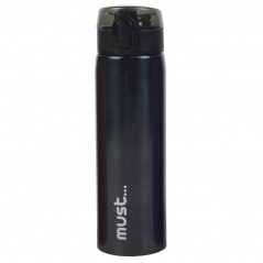 Water Canteen Stainless Steel Black 600ml Must 7x23cm.