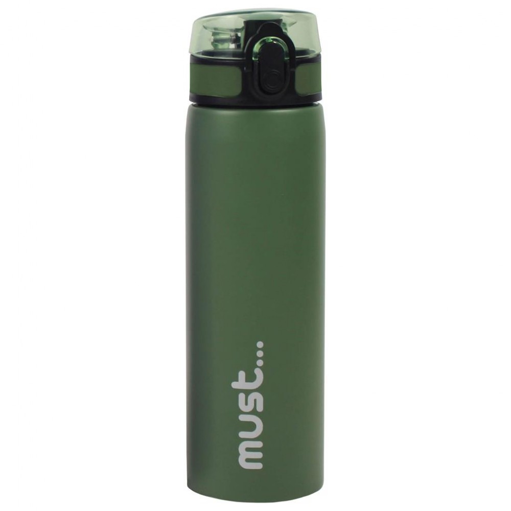 Water Canteen Stainless Steel Green 600ml Must 7x23cm.