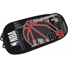 Pencil Case Oval Box Back Me Up NBA Red Black Ball