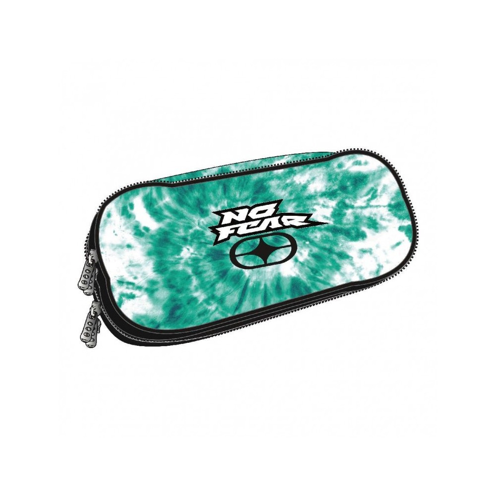 Pencil Case Oval No Fear Tie Dye Turquoise