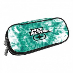 Pencil Case Oval No Fear Tie Dye Turquoise