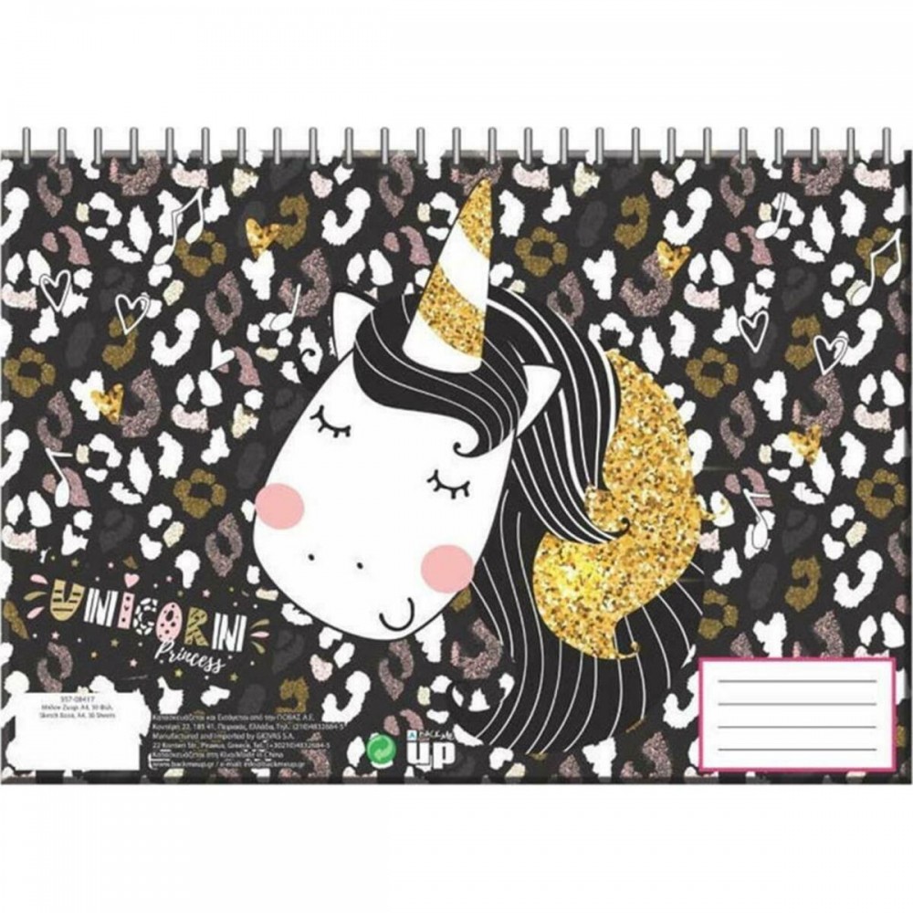 Back Me Up Glitter Unicorn A4 Drawing Pad 30 sheets