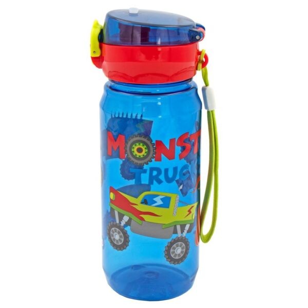 Monster Trucks Plastic Water Canteen 600ml Must 7x20.5 cm