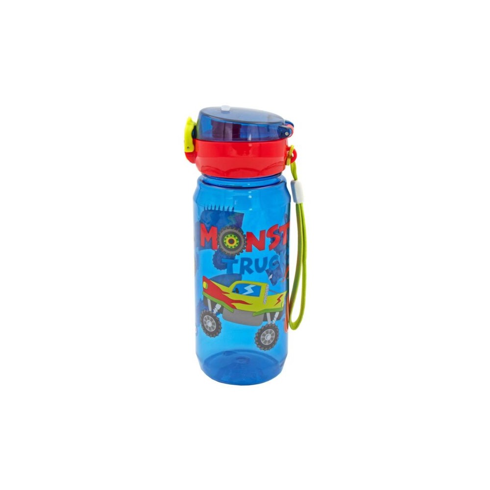 Monster Trucks Plastic Water Canteen 600ml Must 7x20.5 cm