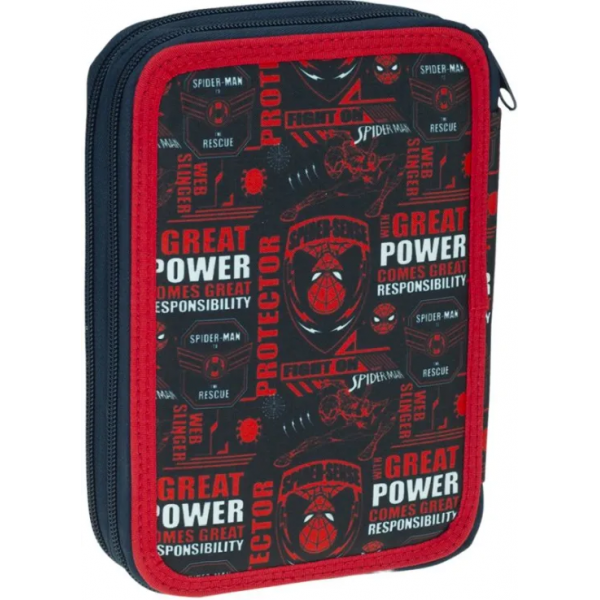 Double Full Pencil Case Spiderman Logo GIM