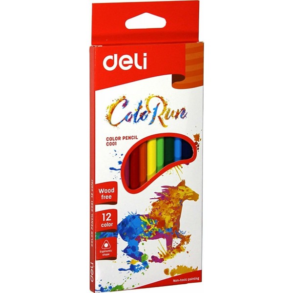 Ξυλομπογιές Deli Wood-Free Colorun (12 τεμάχια)