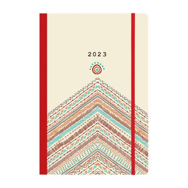 Daily calendar 2023 12x17cm. Trends flexi with Boho Style rubber band