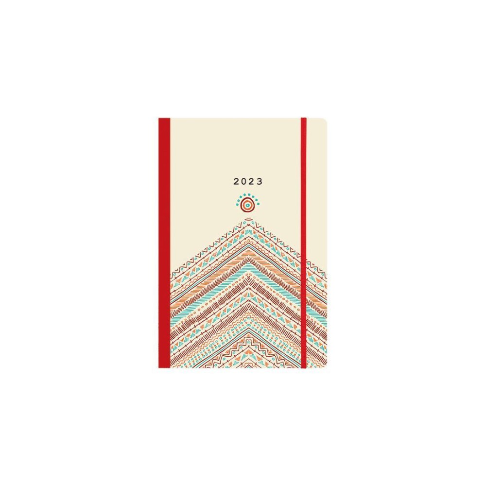 Daily calendar 2023 12x17cm. Trends flexi with Boho Style rubber band