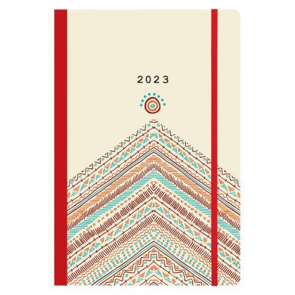 Daily calendar 2023 14X21cm. Trends flexi with Boho Style rubber band