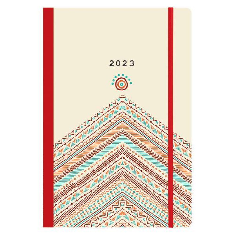 Daily calendar 2023 14X21cm. Trends flexi with Boho Style rubber band