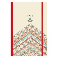 Daily calendar 2023 14X21cm. Trends flexi with Boho Style rubber band