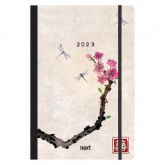 Daily calendar 2023 14x21cm. Trends daily flexi with rubber Japan art