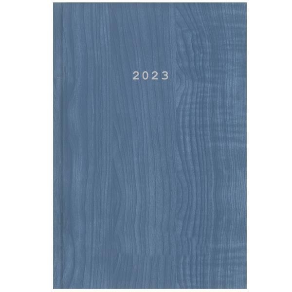 Daily calendar 2023 12x17cm. wood bound light blue