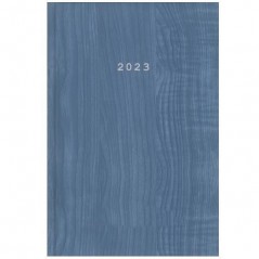 Daily calendar 2023 12x17cm. wood bound light blue