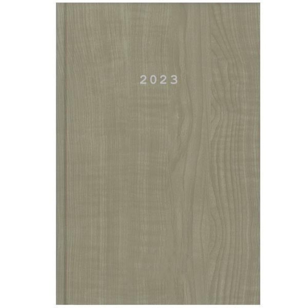 Daily calendar 2023 14X21cm. wood bound beige