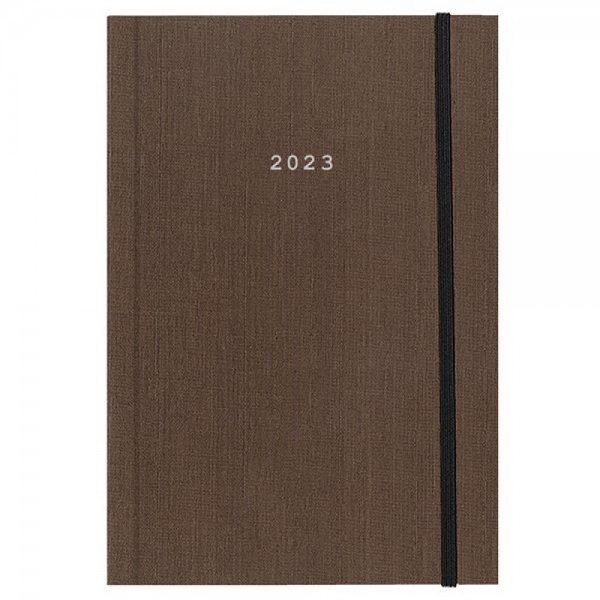 Daily calendar 2023 12X17cm. fabric tied brown with rubber band