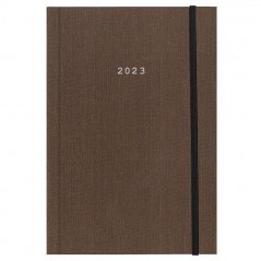 Daily calendar 2023 12X17cm. fabric tied brown with rubber band