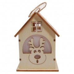 Christmas decorative wooden reindeer house