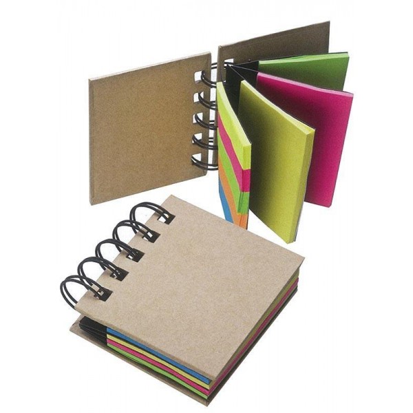 Spiral block with self-adhesive. papers & bookmarks 7x7.5cm.