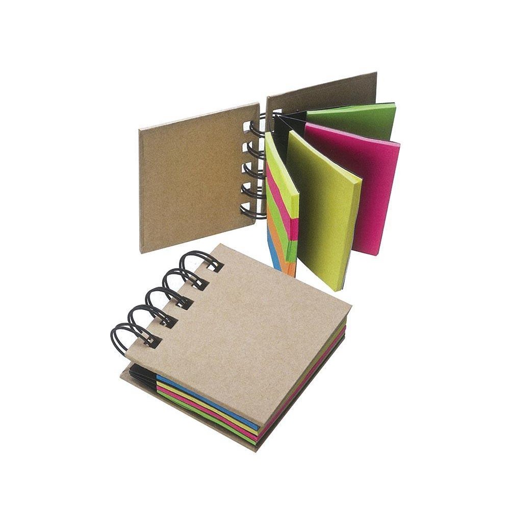 Spiral block with self-adhesive. papers & bookmarks 7x7.5cm.