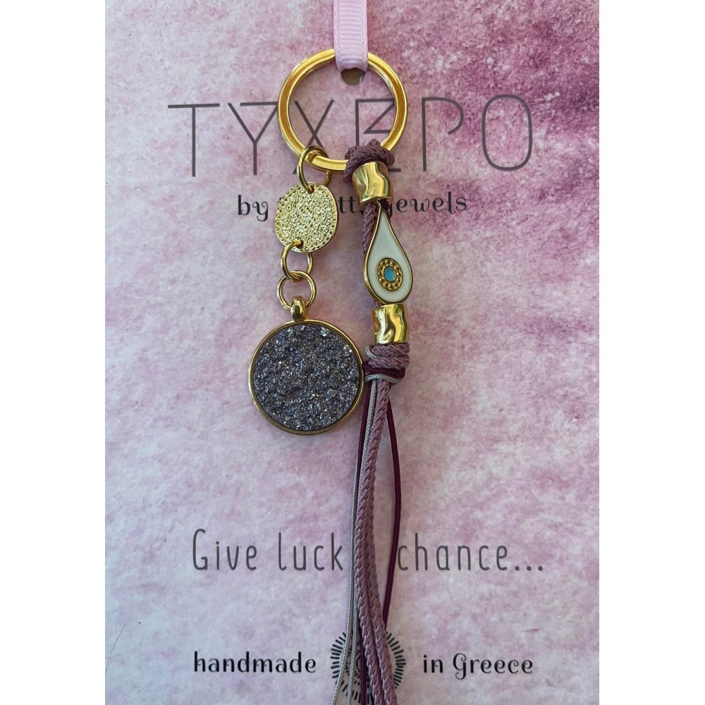 Μπρελόκ γούρι Druz Evil Eye Purple