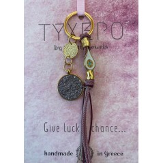 Keychain Charm Druz Evil Eye Purple