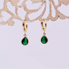 Earrings with Austrian green crystals