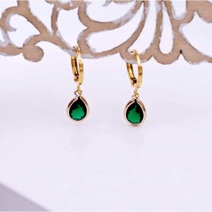 Earrings with Austrian green crystals