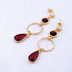 Earrings with crystals and vitraux drops