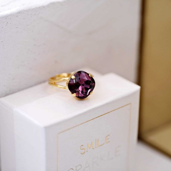 Gold-plated ring with Austrian crystal